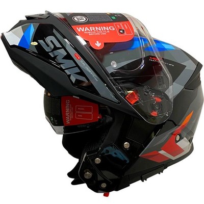 Casco de Moto Modular SMK GULLWING SV Charger Azul Rojo | Homologado ECE 22.06