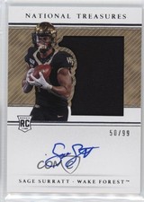 2021 Panini National Treasures Collegiate /99 Sage Surratt #109 Auto 1u6