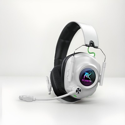Krysenix KGH2 Wireless Gaming Headset White & Black Built-in Microphone