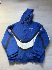 Vintage NFL Dallas Cowboys Apex One Pro Line Pullover Jacket Blue XL 90s Retro
