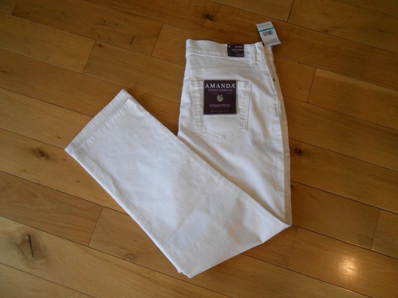NWT Womens Gloria Vanderbilt Stretch Amanda Jeans  White Size 16P