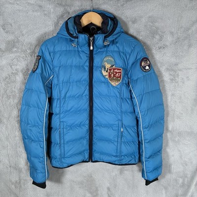 NAPAPIJRI Puffer Jacket Damen Medium Insulated Hooded Blue Polyamid