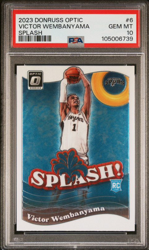 Graded 2023 Panini Donruss Optic Victor Wembanyama #6 Splash Rookie Card PSA 10