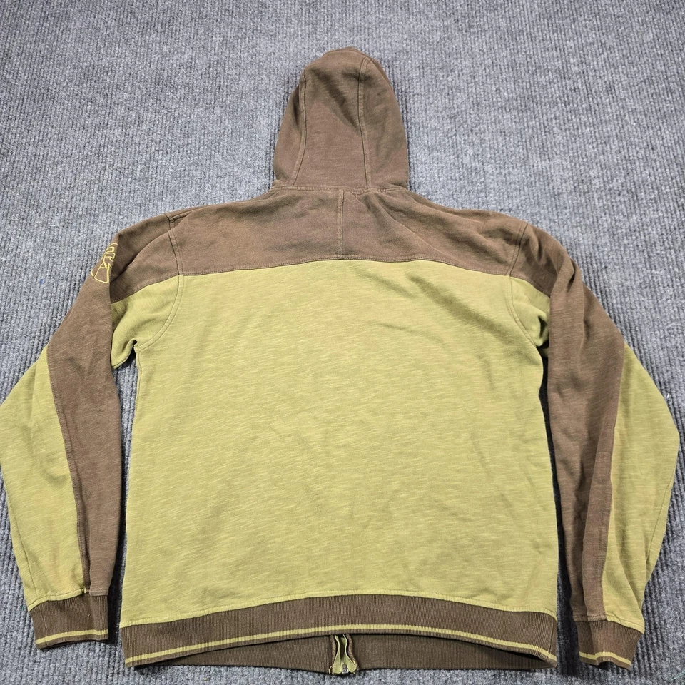 PrAna Sudadera con Capucha Para Hombres Mediana Verde Marrón Cremallera Completa Dos Tonos Sudadera con Capucha Exterior Foto 2 de 4