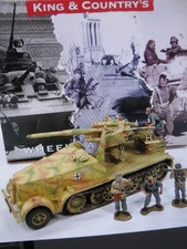 King & Country WS103 German Panzer Halftrack Flak 18 88mm Anti Tank Gun  mint