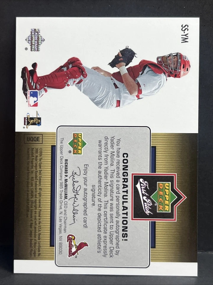 2006 Upper Deck First Pitch Yadier Molina Signature Stars Auto - Image 2 of 3
