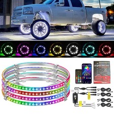 For Chevy Silverado 1500 2500 Ltz 4pcs 17.5 Rgb Led Wheel Ring Rim Lights Neon For Chevy Silverado 1500 2500 Ltz 4pcs 17.5 Rgb Led Wheel Ring Rim Lights Neon