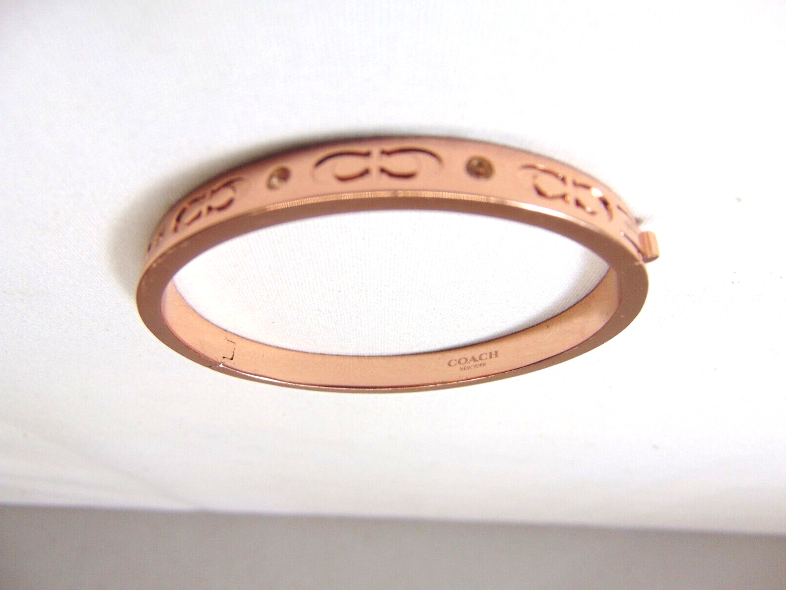 Coach Copper Bangle Bracelet Hinged Signature CC … - image 6