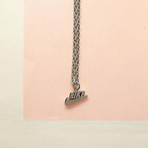 Silver stainless steel nike logo chain Necklace & nike swoosh check tick pendant | eBay