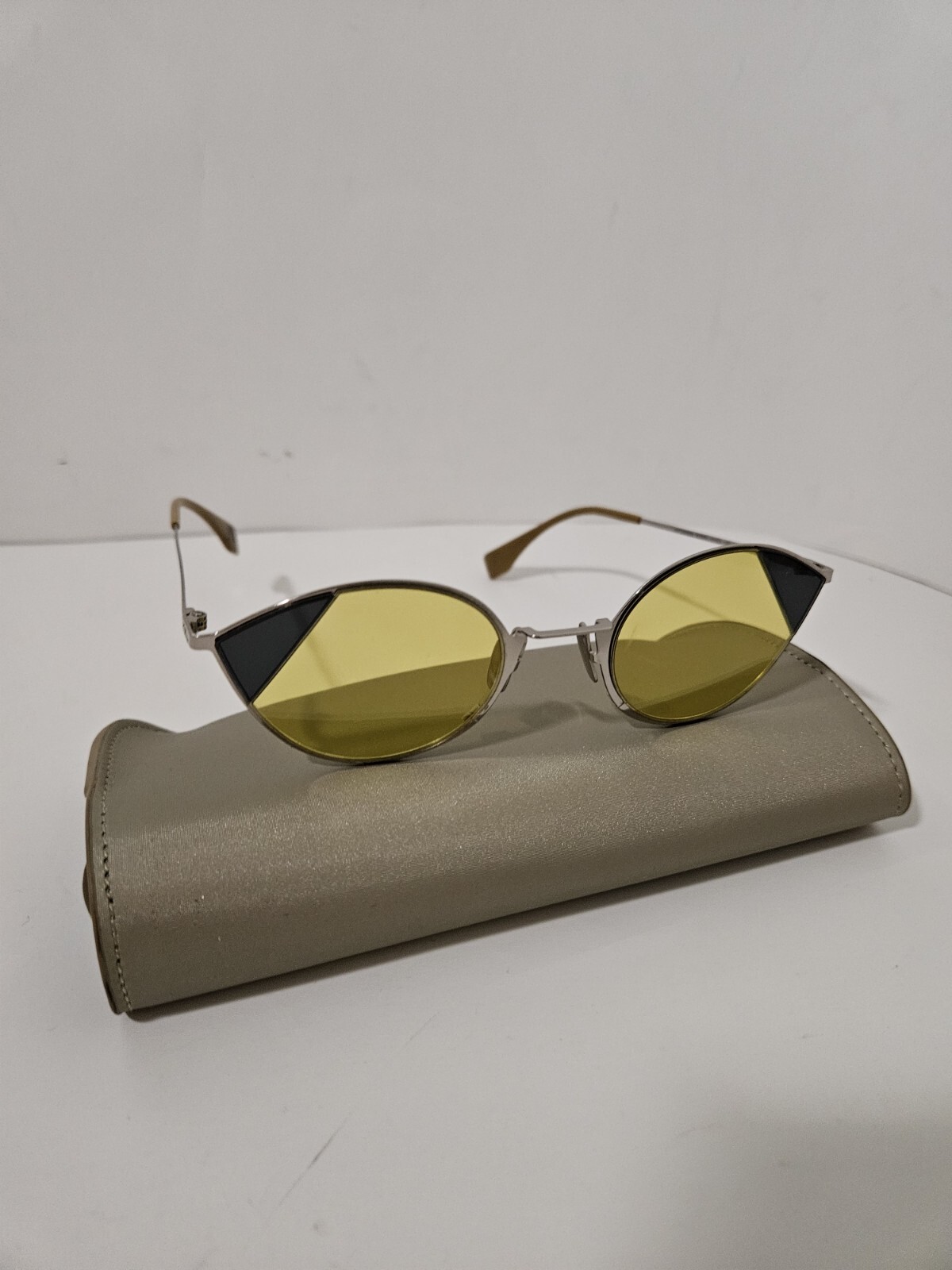 Fendi Cat Eye Sunglasses FF0342S Gold Beige 51mm 8/10-image