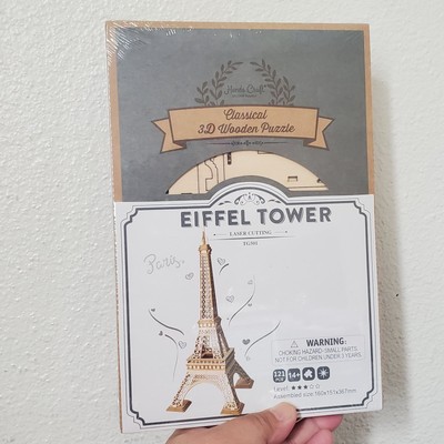 Hands Craft 3D Wooden Puzzle Eiffel Tower Laser Cutting DIY Craft Supplies
