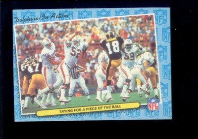 1986 Fleer Action BOB BRUDZINSKI GEORGE LITTLE Miami Dolphins Card