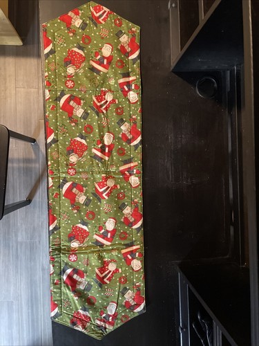 Runner da tavolo trapuntato artigianale VACANZE Natale Ringraziamento REVERSIBILE 45x13 - Foto 1 di 4