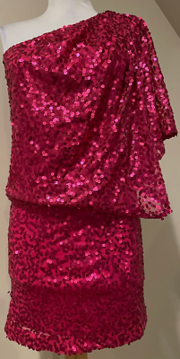 JESSICA SIMPSON Womens One Shoulder Pink Sequin Dress - Sz 2 | eBay