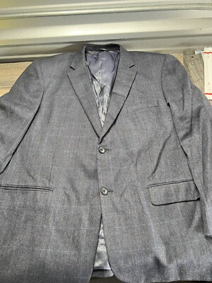 Pronto Uomo Platinum Blazer Men 50 L Brown Blue White Fleck Lambswool Jacket