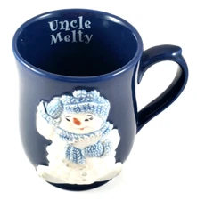 2000 Uncle Melty Mug Snowman Snow Buddies Mug Navy Blue 12oz