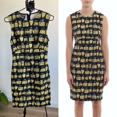 Rare Moschino Boutique Perfume Bottle Print Cotton Dress IT 36