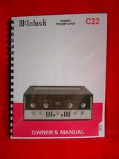 ONE BRAND NEW COPY OF MCINTOSH C22 STEREO PREAMPLIFIER OWNER  S MANUAL