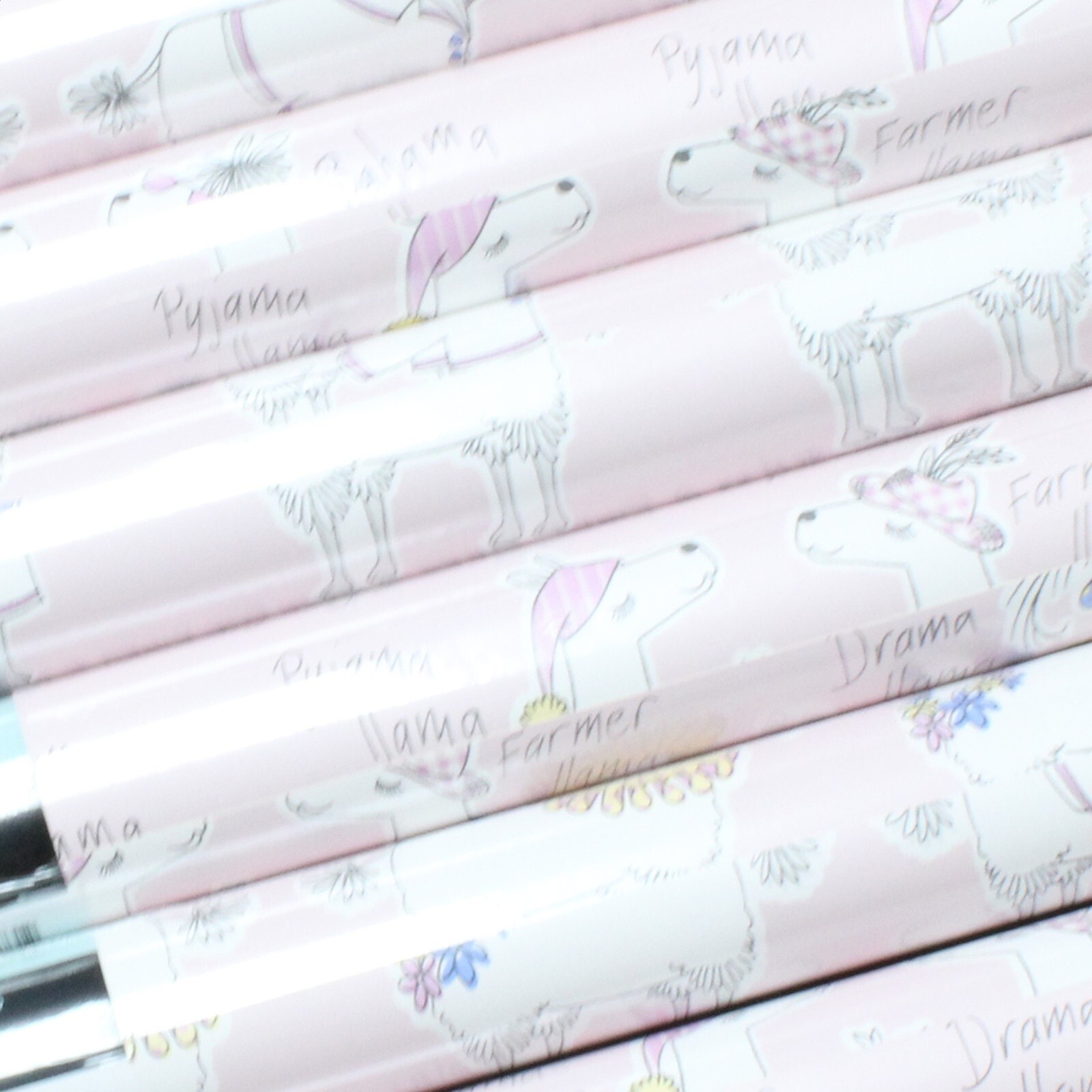 4 Rolls Blush Pink Wallpaper Girls Boys Llama Rama Children Kids Fun Playroom