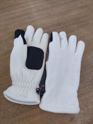 Lands End Womens Insulated Fleece Gloves Ivory S-M New