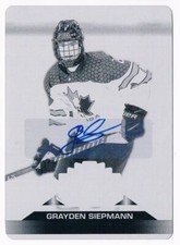 2022-23 UPPER DECK TEAM CANADA BLACK PRINTING PLATE 1/1 AUTO GRAYDEN SIEPMANN