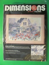 Dimensions No Count Cross Stitch Rose Cottage 3637. Dimensions Inc 1987.