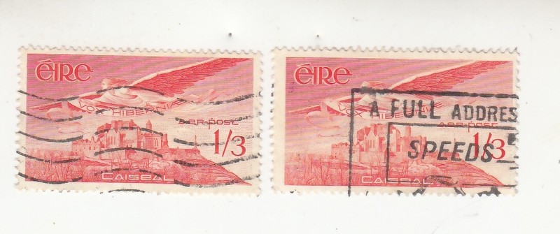 IRELAND 1954. Angel Victor over Rock of Cashel. Castles. Aviation. SC# C6. Used