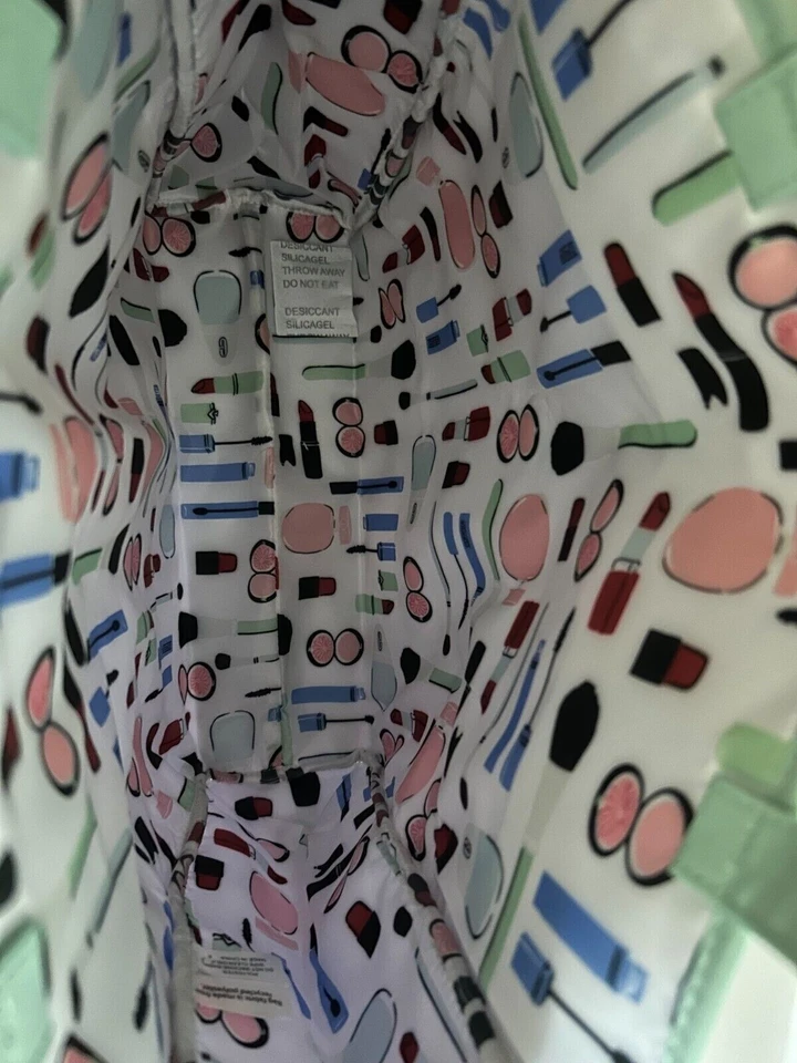 Clinique x Kate Spade Shopping Shoulder Travel Tote Large White Lipstick Bag - Image 4 of 4