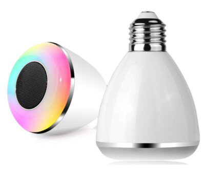 Bluetooth LED Glühbirne mit Lautsprecher Wake-Up RGB Farbwechsel E27 E14 6 Watt