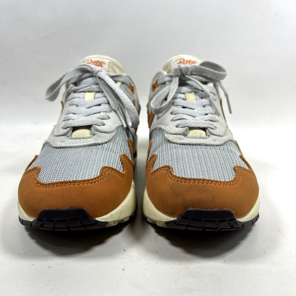 NIKE Air Max 1 Patta Monarch Mens 8 Leather Metallic Sneakers