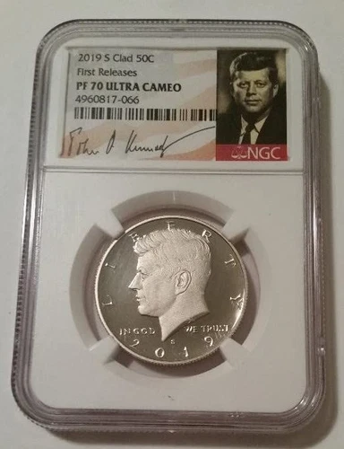 2019 S Clad Kennedy Half Dollar Proof PF70 UC NGC Portrait Label First Releases