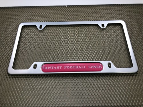 Fantasy Football Loser - Aluminum Narrow Top 4-hole Car License Plate Frame - Picture 5 of 14