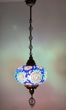 Turkish Moroccan Large Glass Mosaic Hanging Lamp Ceiling Light Chandelier