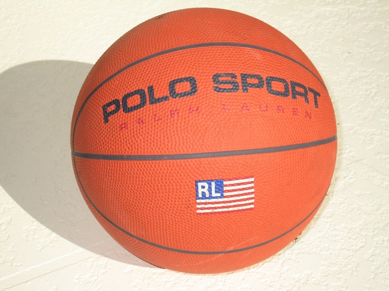 VINTAGE POLO SPORT RALPH LAUREN BASKETBALL SPELLOUT FLAG RAWLINGS