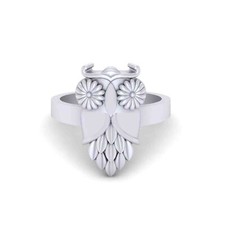 925 Argent Sterling Chouette Bague Gothique Fiançailles Halloween Bijoux Femmes