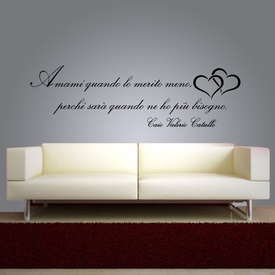 Wall Sticker Frase Catullo Adesivo Murale Amore San Valentino Cuori Famiglia Ebay