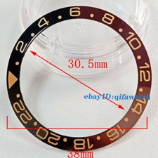 38 mm schwarz & braun Keramik Lünetteneinsatz passt GMT Automatik Uhrengehäuse P300-35 #