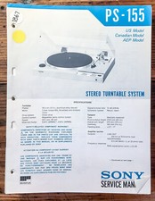 Sony PS-155 Record Player / Turntable Service Manual Original