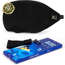 Cotton Sleep Mask Black Light Blocking Eye Mask Soft Travel Pouch Handmade Blind