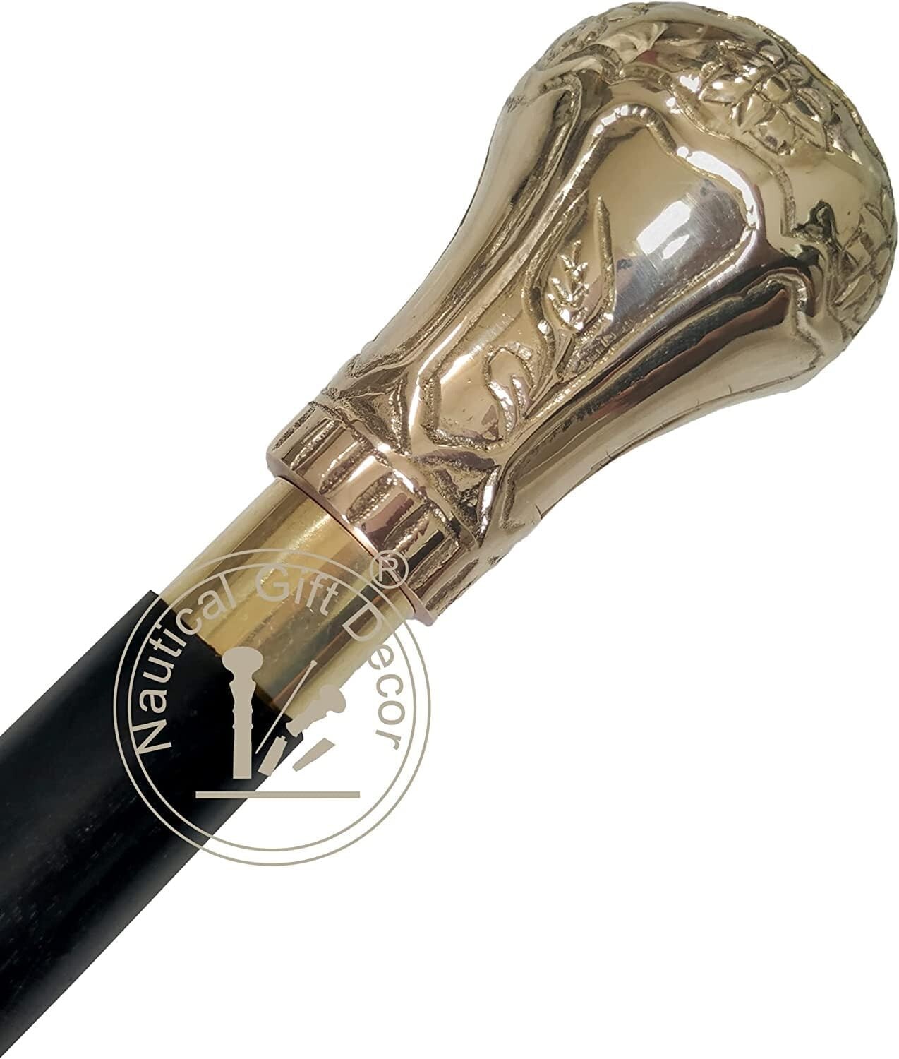 Solid Engraved Knob Head Handle Victorian Handmad… - image 2