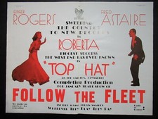 1935 Original Movie Poster FOLLOW THE FLEET Fred Astaire & Ginger Rodgers 22x17"