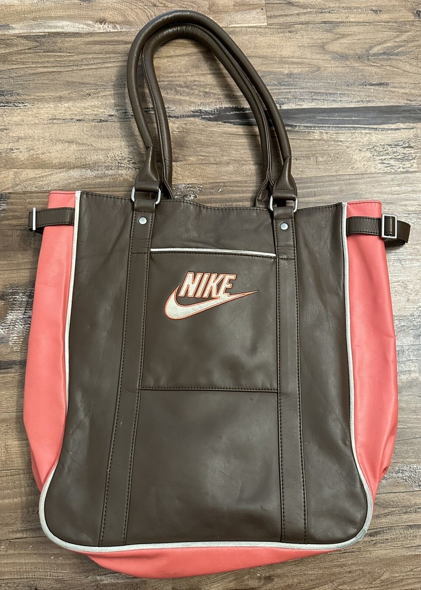 Vintage Nike Handbag Tote Brown Pink