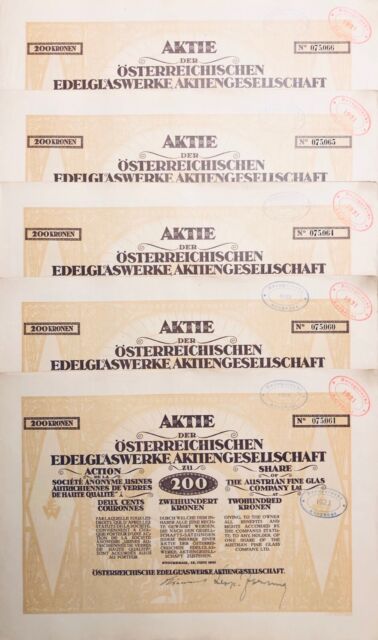 Rare Edition: Huge - Lot of 5pcs East. Edelgaswerke AG Stockerau 1921-