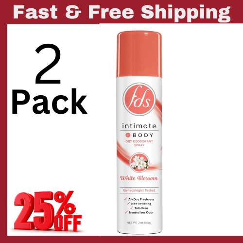 FDS Intimate Body Dry Feminine Deodorant Spray, White Blossom, 4 Oz (Pack of 2) eBay