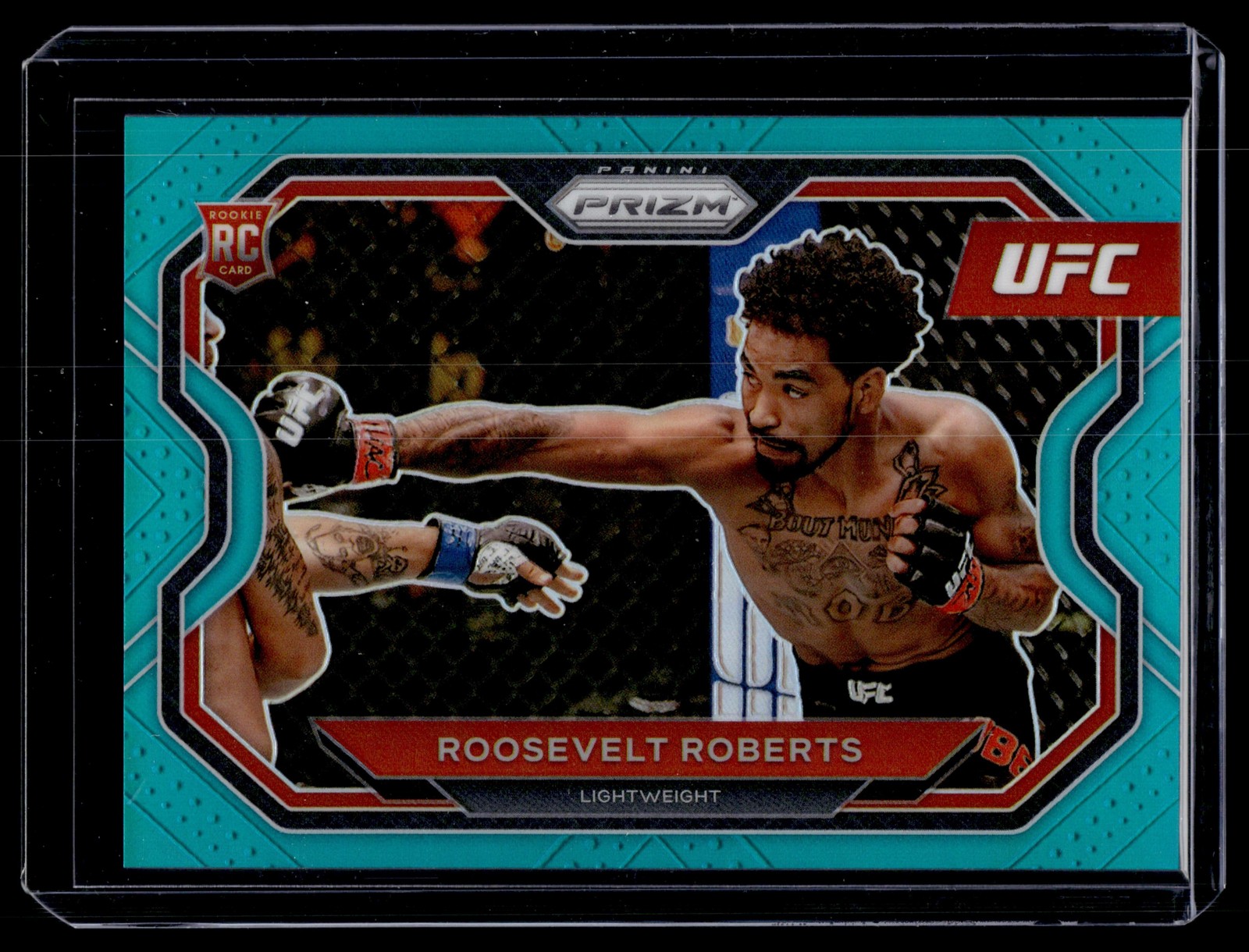 Roosevelt Roberts 2021 Panini Prizm UFC Teal Prizm Card /49 #117