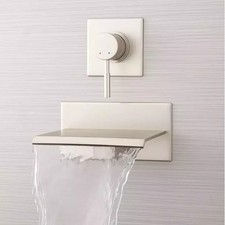 Signature Hardware Lavelle Wall-Mount Waterfall Tub Faucet Brushed Nickel