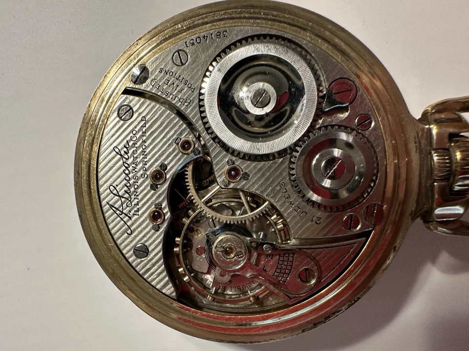 1921 Illinois A. Lincoln 21j Pocket Watch, 10k Gold Filled. Runs - Image 4 of 4