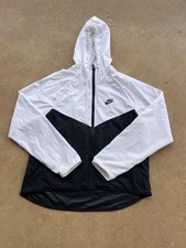 Nike Windrunner Hooded Jacket Black  White Full-Zip Lightweight Size S