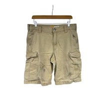 Carhartt Mens Relaxed Fit Cargo Shorts Tan Canvas Workwear Size 34 W34
