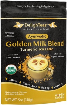 Organic Golden Milk Powder with Turmeric, Ginger, Ceylon Cinnamon | Ayurvedic...
